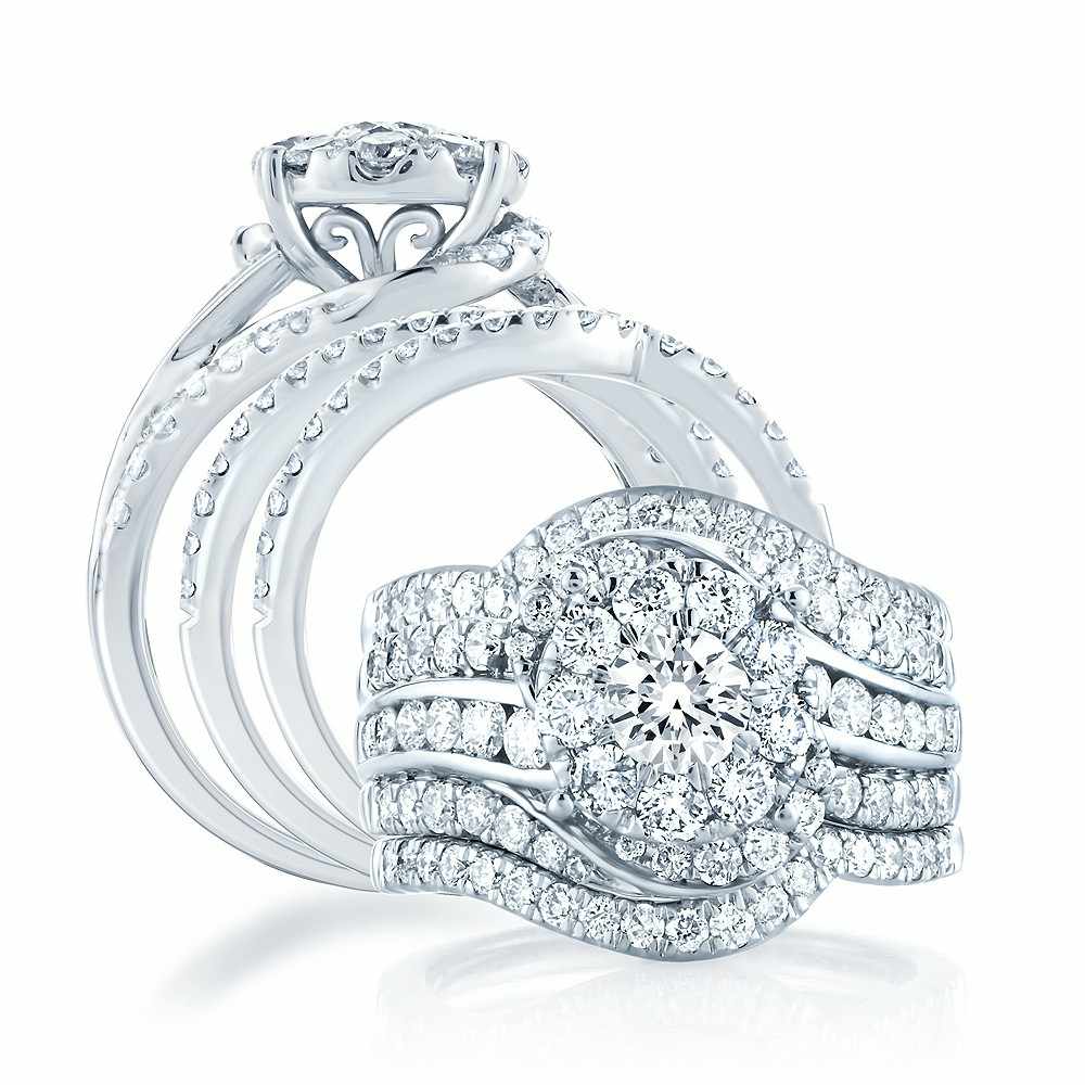 2.44 ct Diamond Bridal Ring in 14K Gold