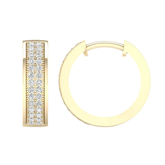 0.15 ct Diamond Hoop Earrings in 10K Gold