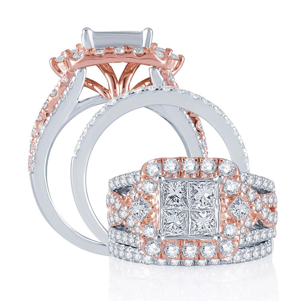 2.80 ct Diamond Bridal Ring in 14K Gold