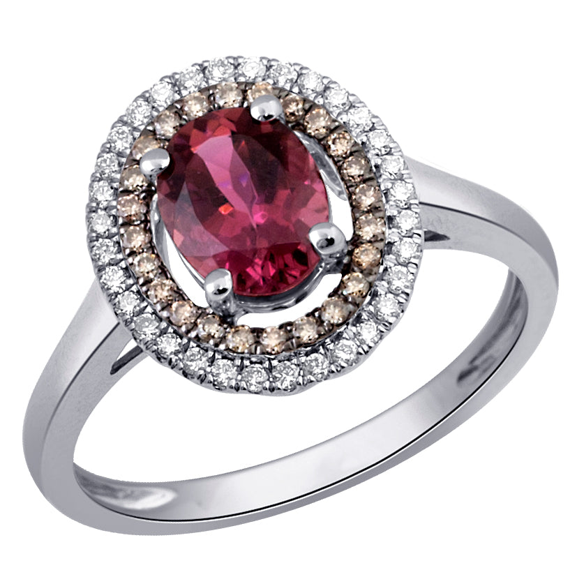 0.31 ct Tourmaline & Diamond Ring in 18K Gold