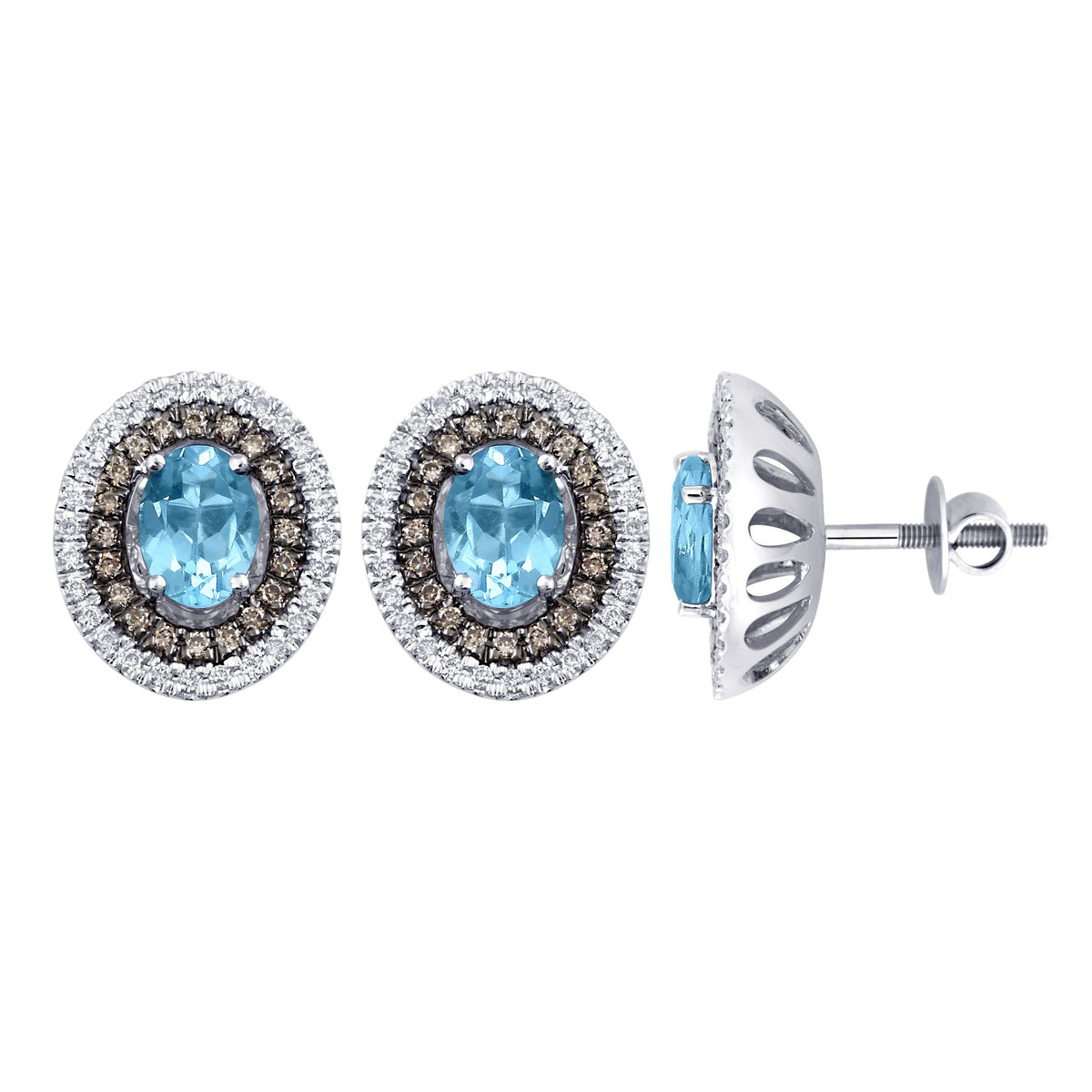 0.52 ct Topaz & Diamond Earrings in 18K Gold