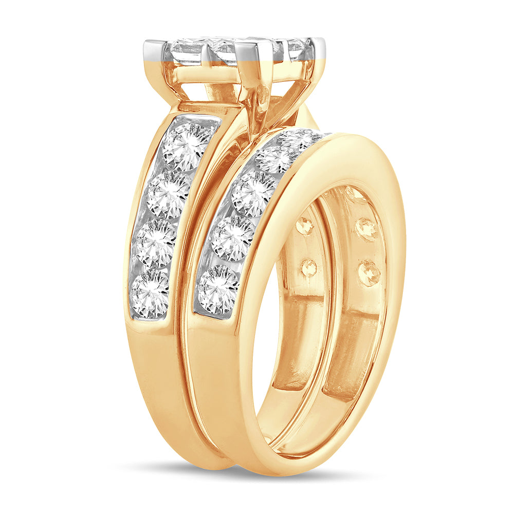 3.00 ct Diamond Bridal Ring in 14K Gold