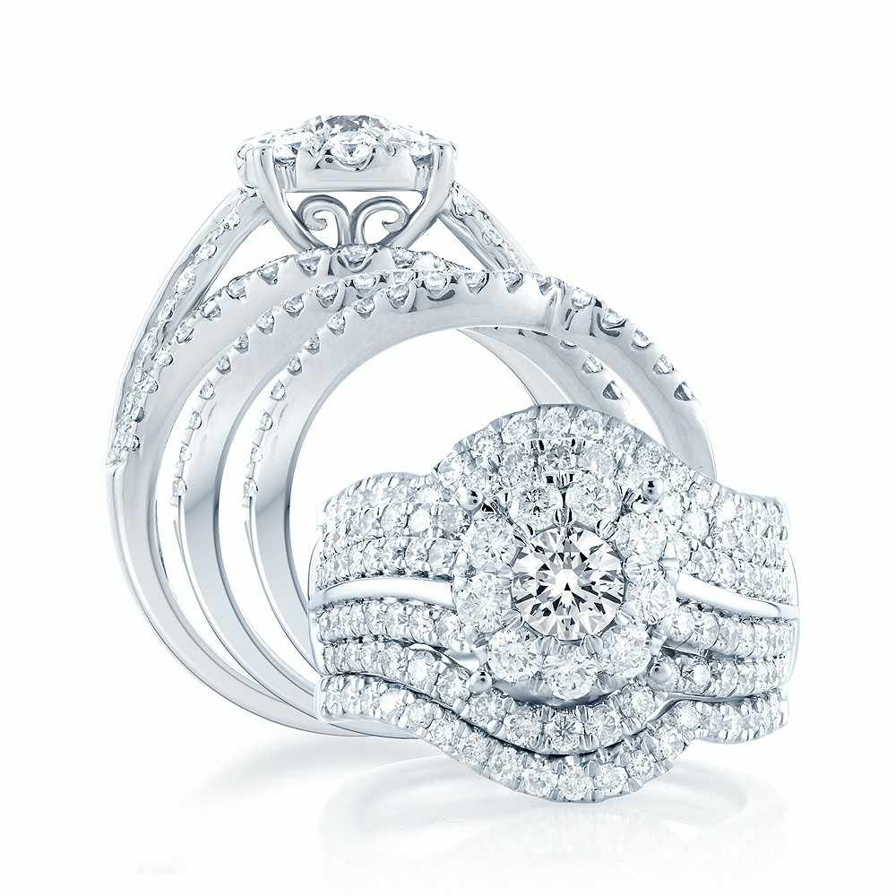 2.45 ct Diamond Bridal Ring in 14K Gold