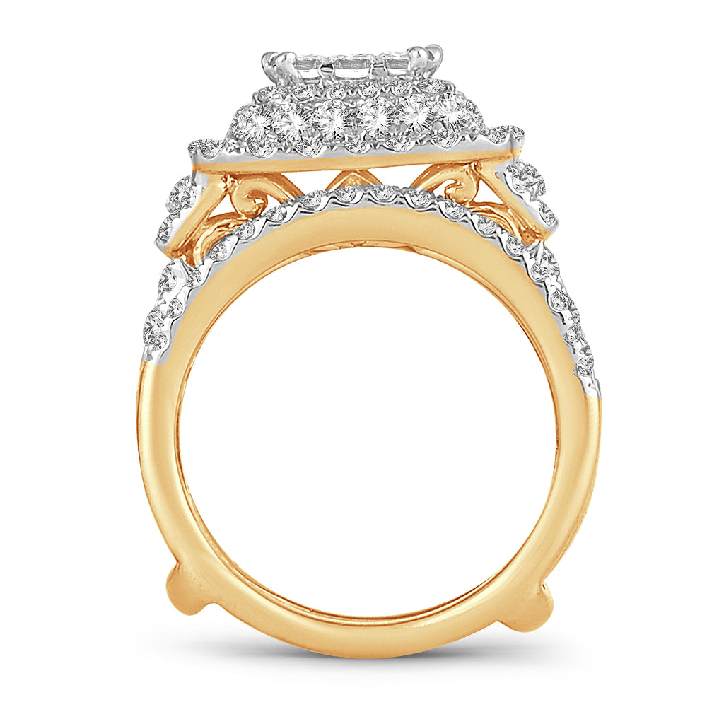 3.00 ct Diamond Bridal Ring in 14K Gold