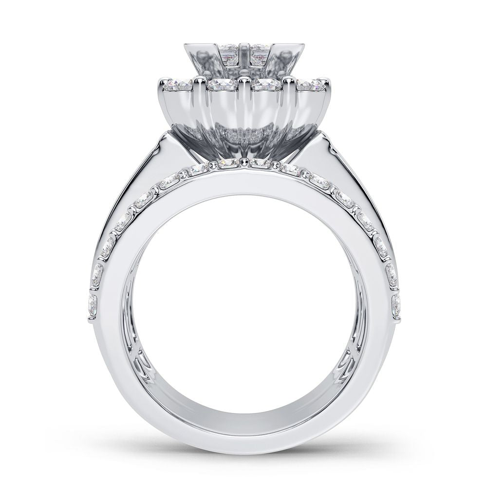 4.00 ct Diamond Bridal Ring in 14K Gold