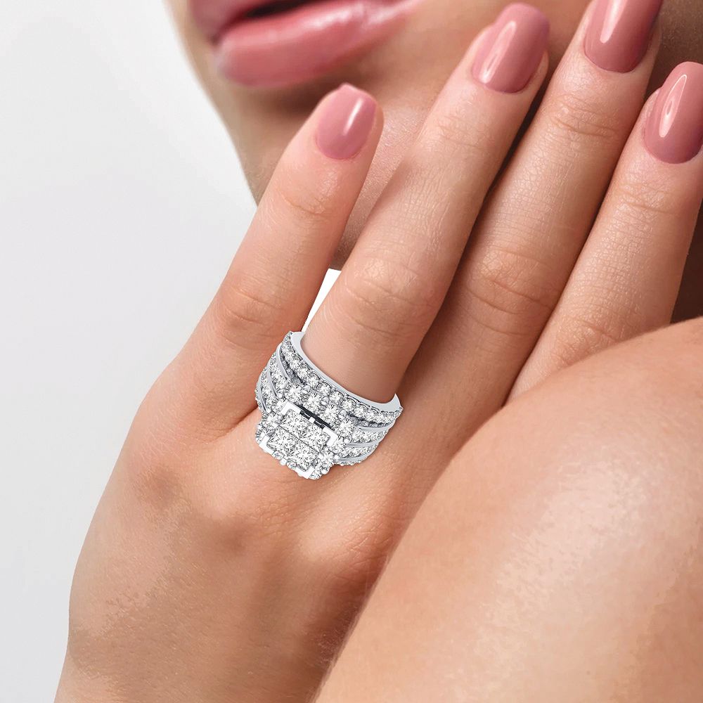 4.00 ct Diamond Bridal Ring in 14K Gold