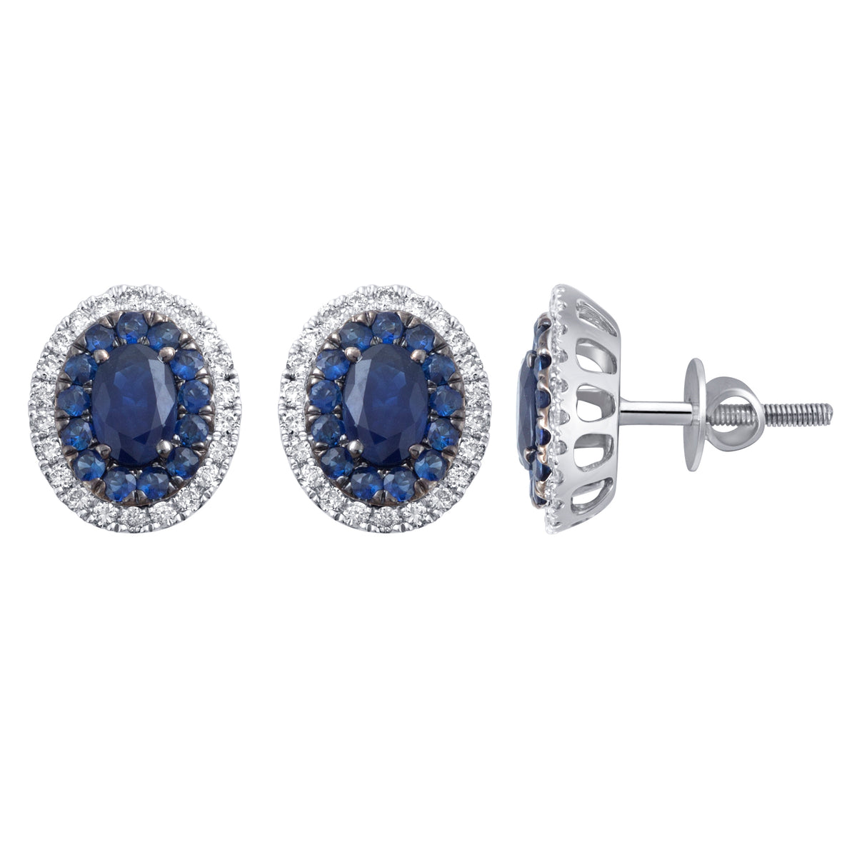 0.35 ct Sapphire & Diamond Earrings in 14K Gold