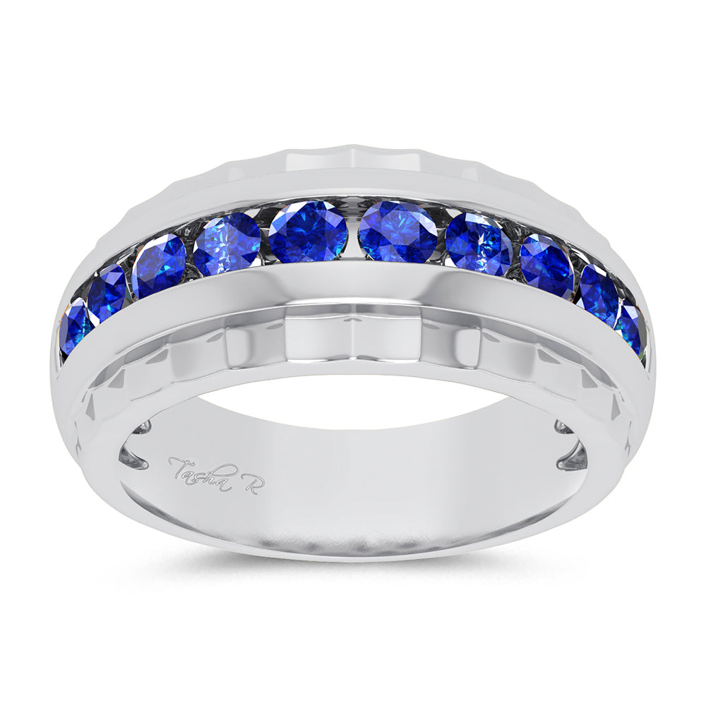 0.25 ct Men's Blue Diamond Band in 10K Gold