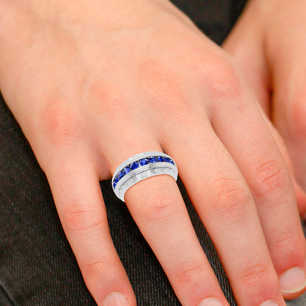 0.25 ct Men's Blue Diamond Band in 10K Gold
