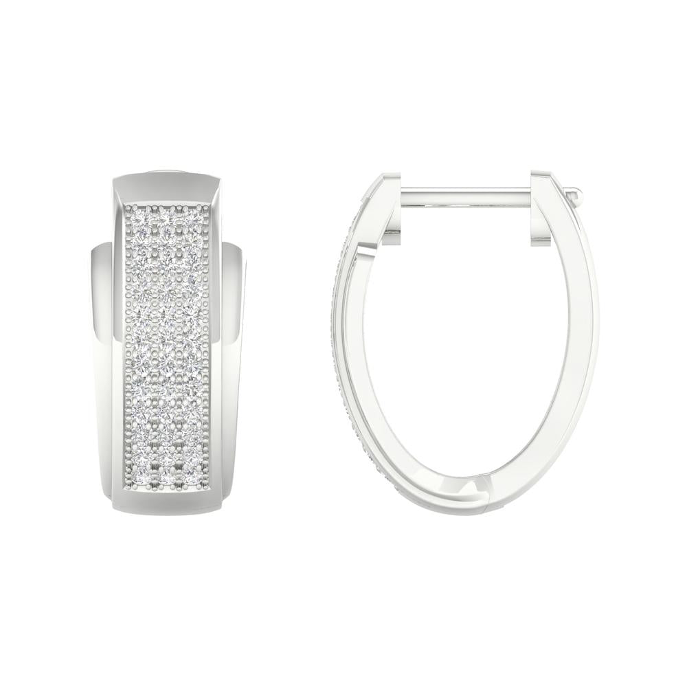 0.25 ct Diamond Hoop Earrings in 10K Gold