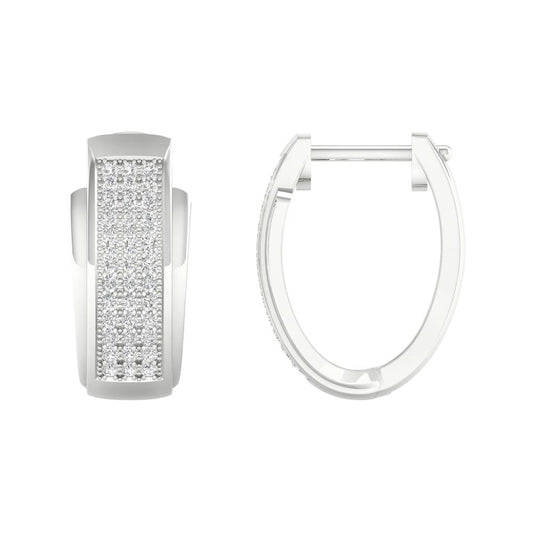 0.25 ct Diamond Hoop Earrings in 10K Gold