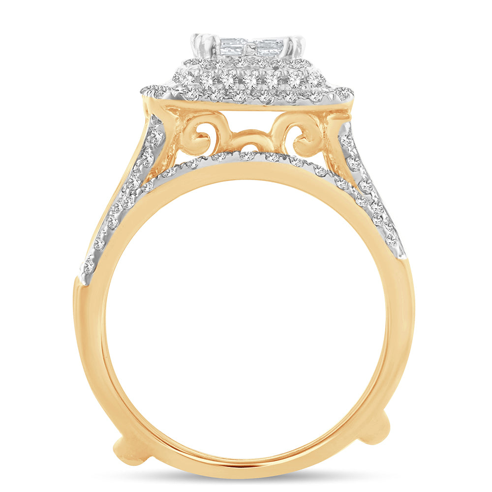 2.01 ct Diamond Bridal Ring in 14K Gold