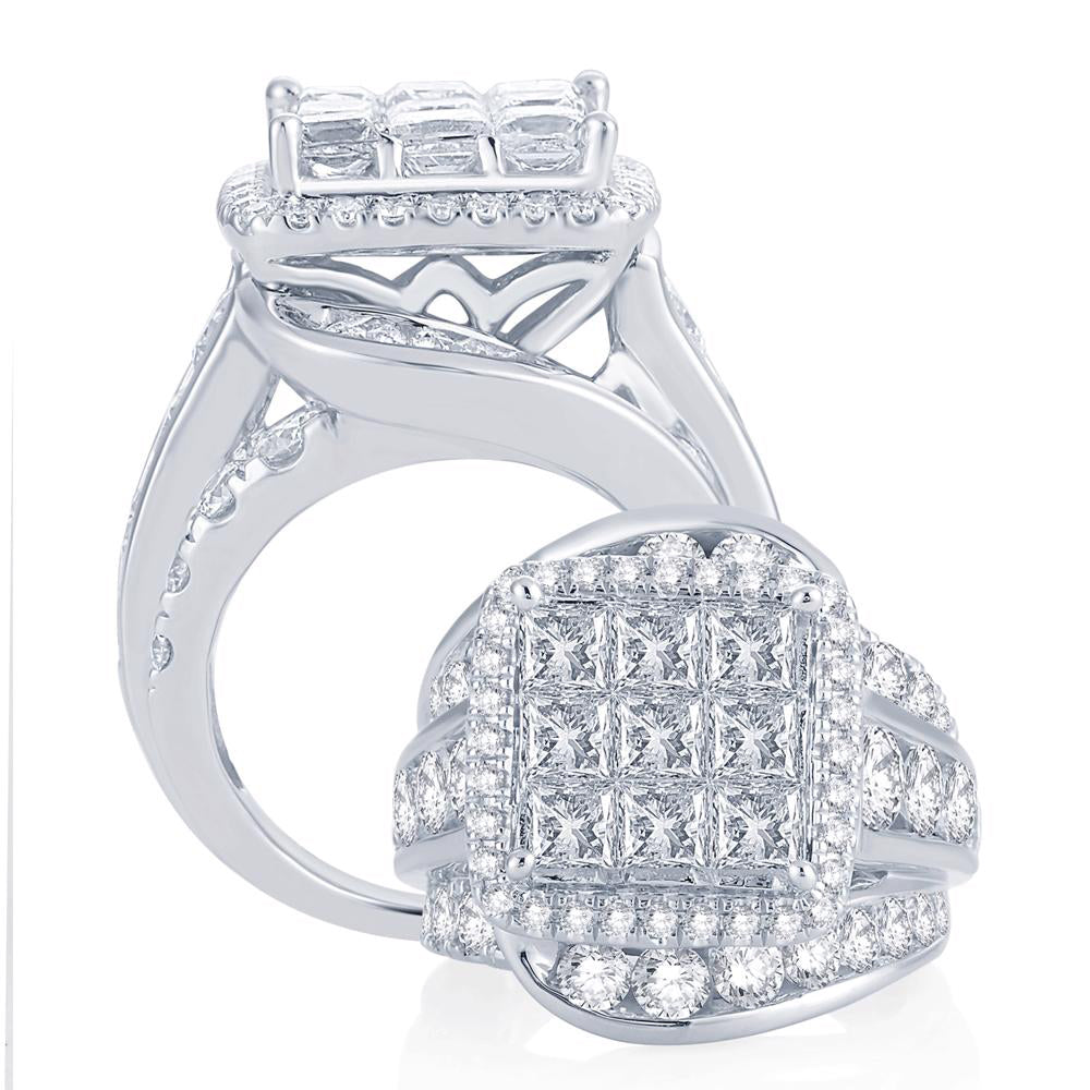 7.02 ct Diamond Bridal Ring in 14K Gold