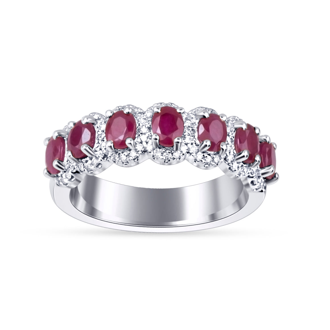 0.48 ct Ruby & Diamond Band in 14K Gold