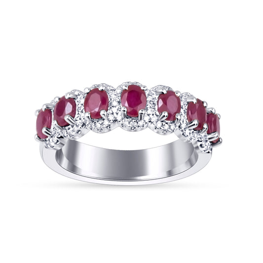 0.48 ct Ruby & Diamond Band in 14K Gold
