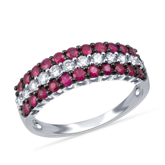 0.34 ct Ruby & Diamond Band in 14K Gold