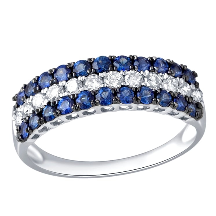 0.34 ct Sapphire & Diamond Band in 14K Gold