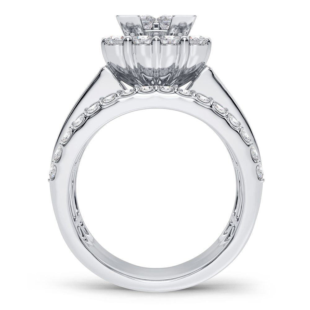 3.00 ct Diamond Bridal Ring in 14K Gold