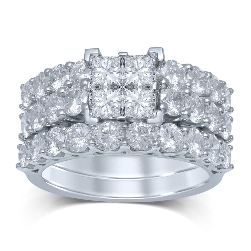 3.95 ct Diamond Bridal Ring in 14K Gold