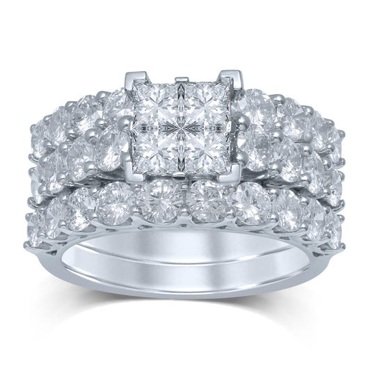 3.95 ct Diamond Bridal Ring in 14K Gold
