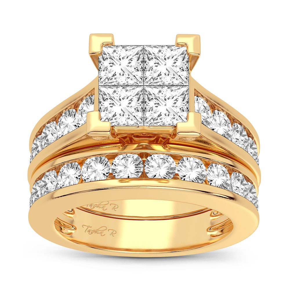 3.02 ct Diamond Bridal Ring in 14K Gold