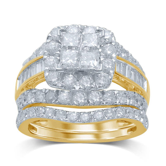 3.75 ct Diamond Bridal Ring in 14K Gold