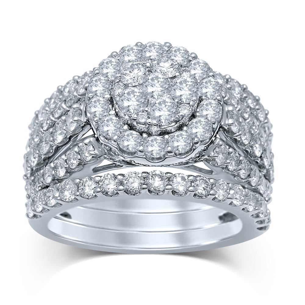 3.08 ct Diamond Bridal Ring in 14K Gold