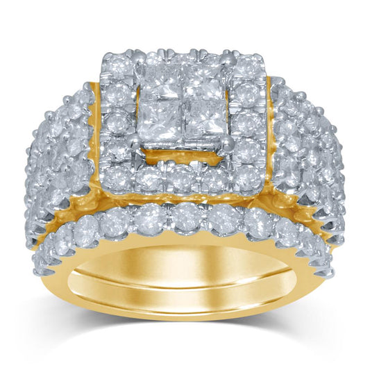 4.03 ct Diamond Bridal Ring in 14K Gold