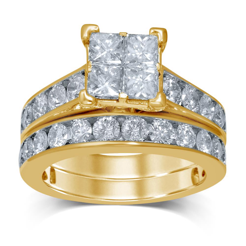 3.27 ct Diamond Bridal Ring in 14K Gold