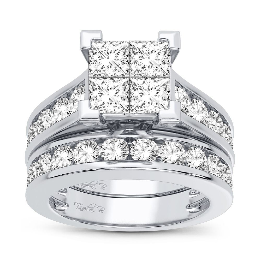 3.02 ct Diamond Bridal Ring in 14K Gold