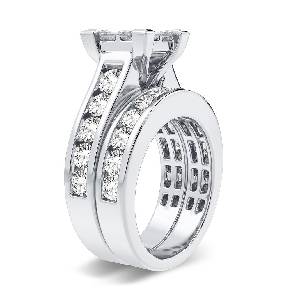 3.02 ct Diamond Bridal Ring in 14K Gold