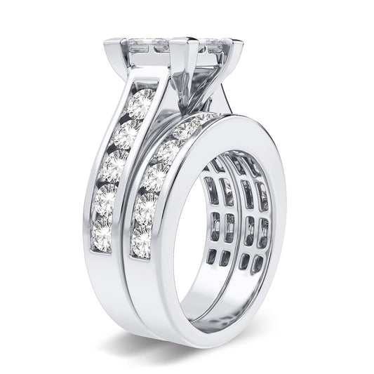 3.02 ct Diamond Bridal Ring in 14K Gold