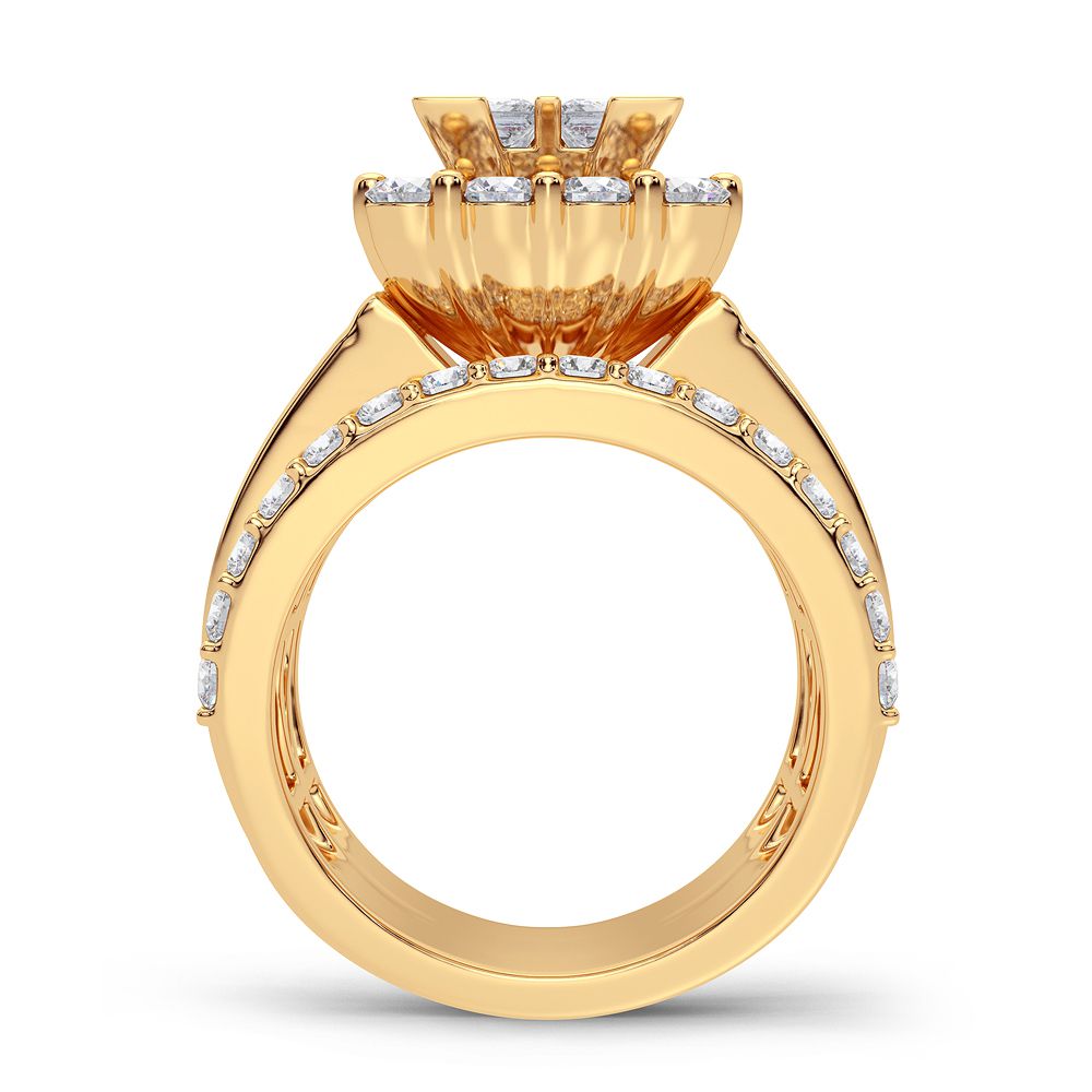 4.00 ct Diamond Bridal Ring in 14K Gold