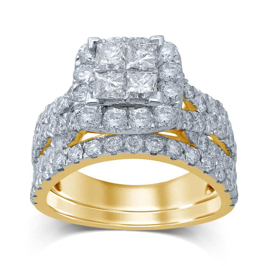 3.16 ct Diamond Bridal Ring in 14K Gold
