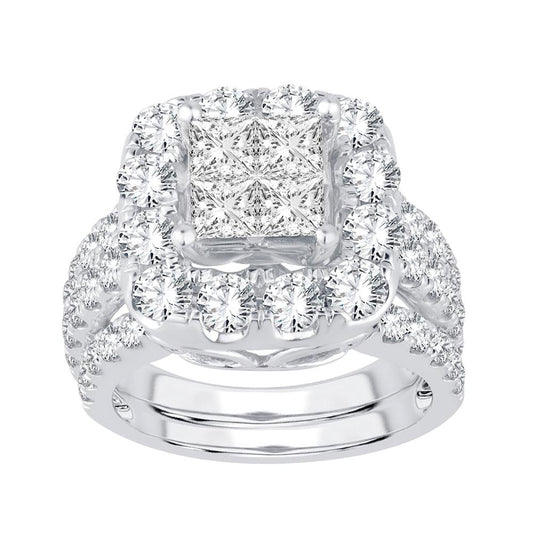 4.00 ct Diamond Bridal Ring in 14K Gold