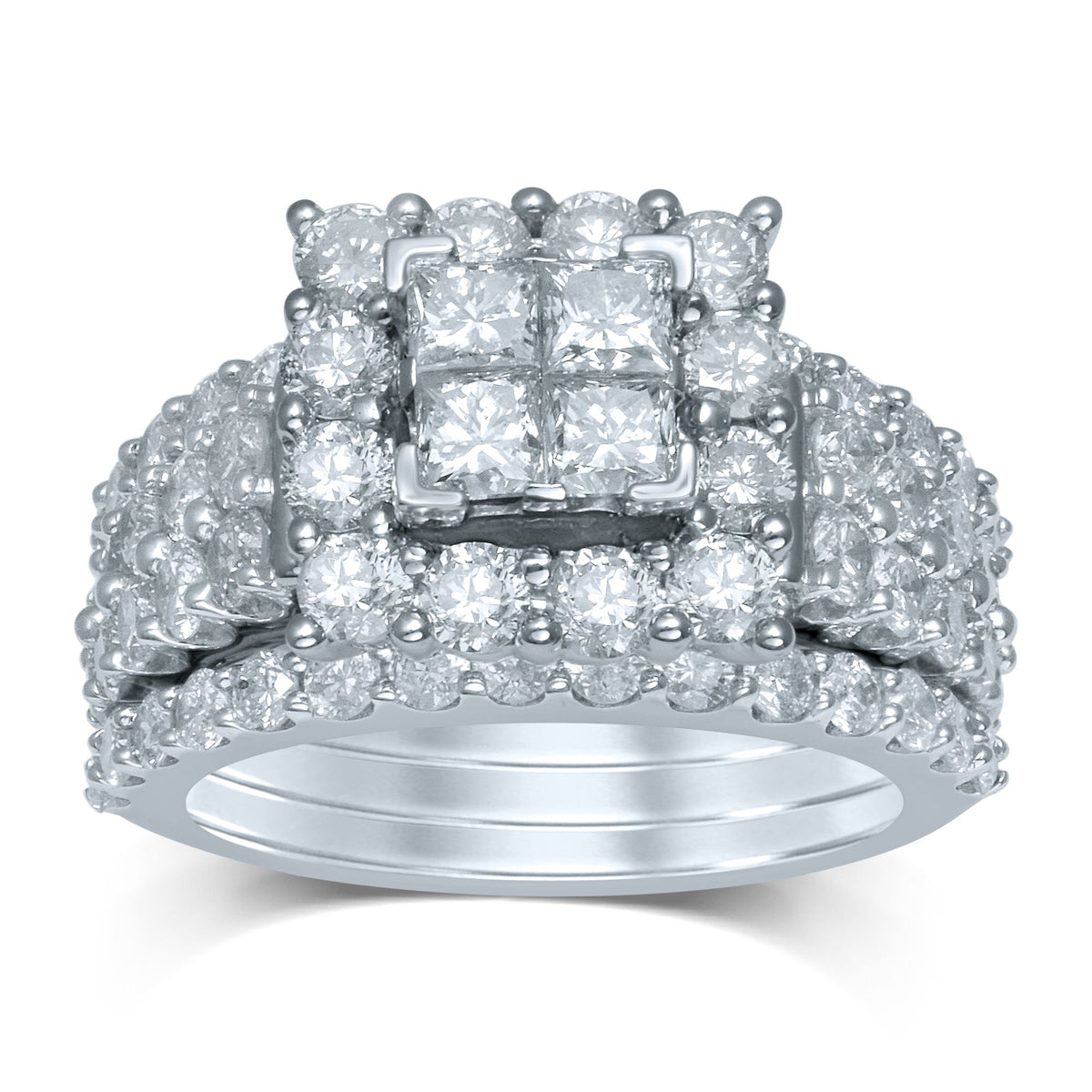 3.94 ct Diamond Bridal Ring in 14K Gold