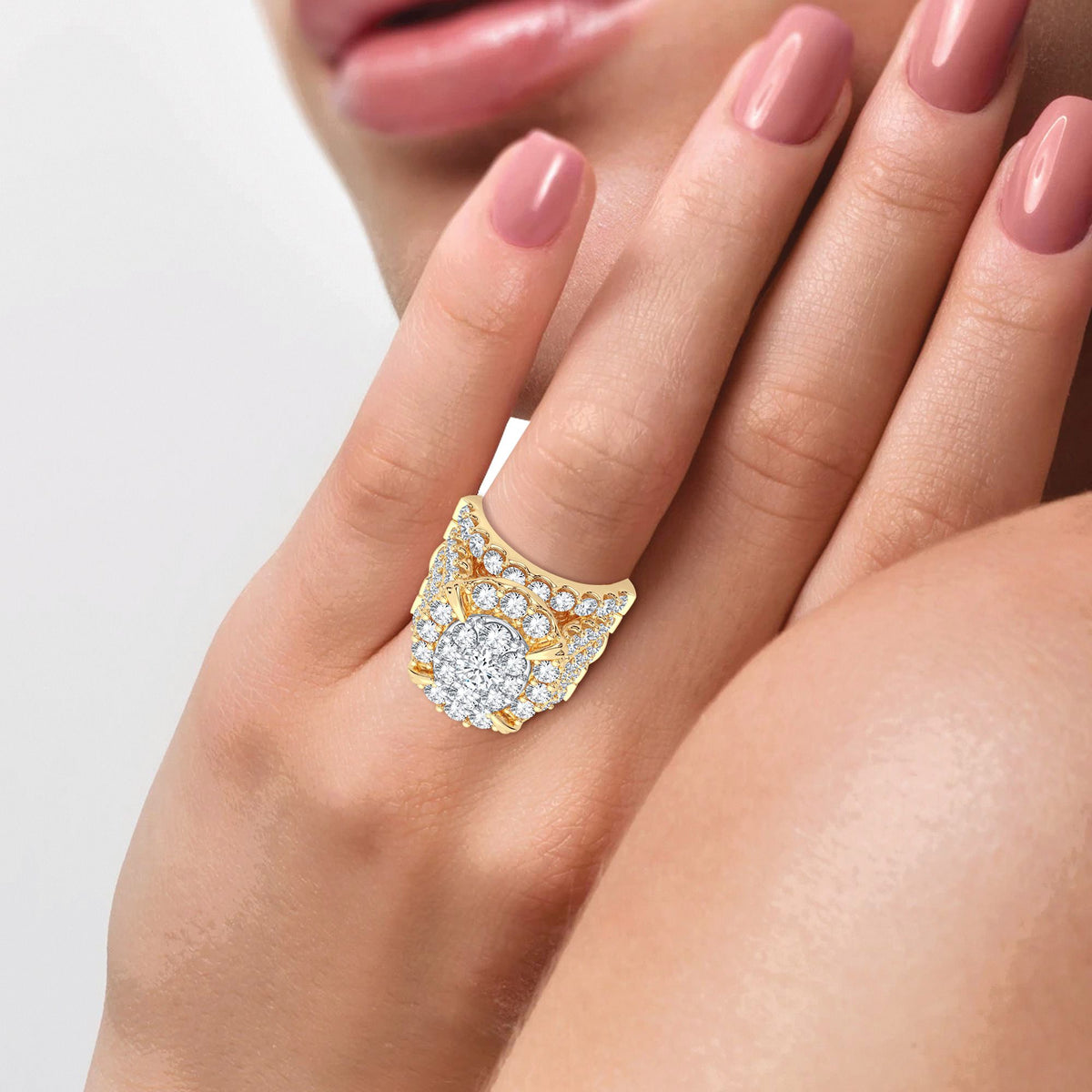 6.00 ct Diamond Bridal Ring in 14K Gold