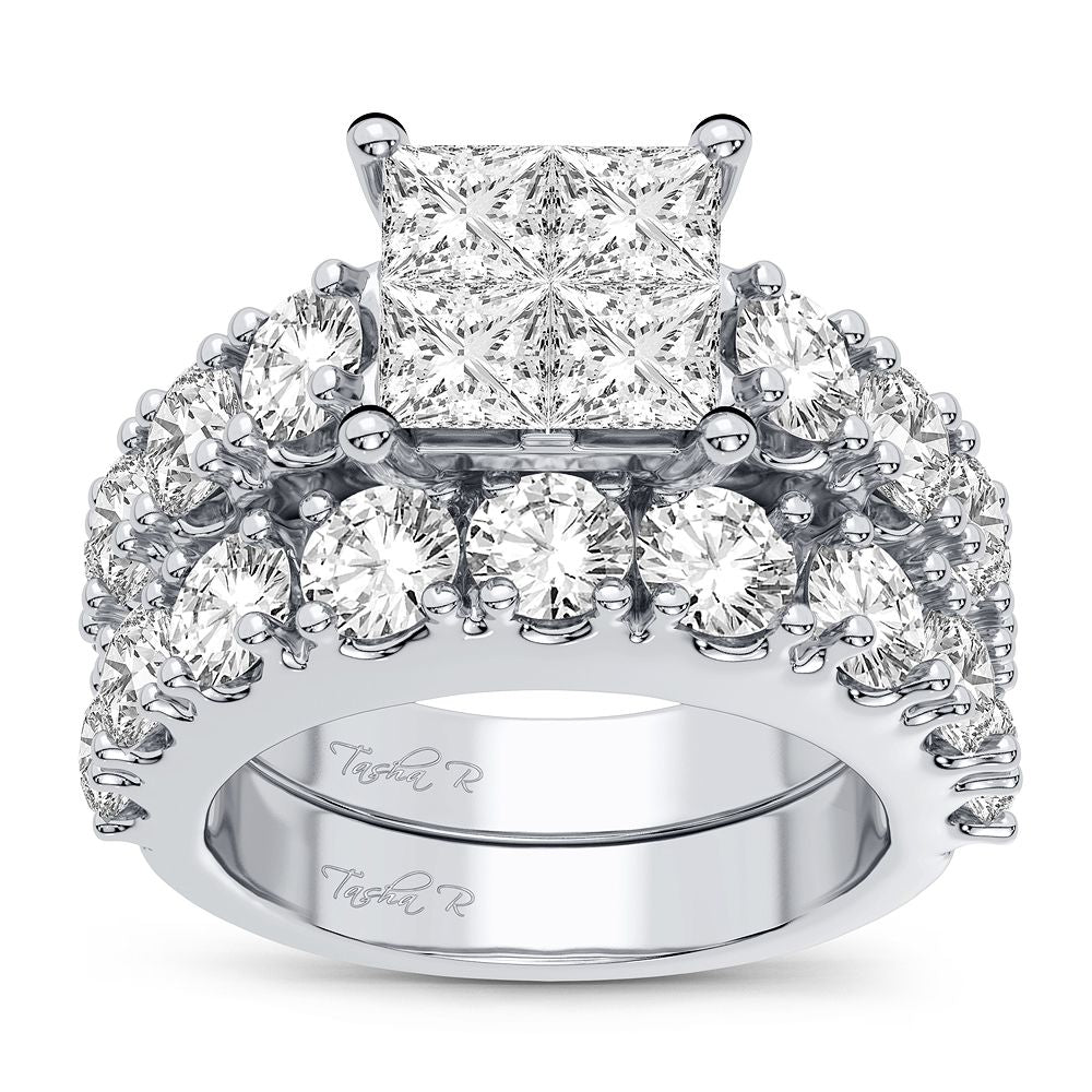 4.03 ct Diamond Bridal Ring in 14K Gold