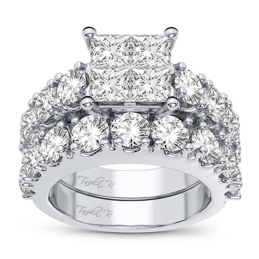 4.03 ct Diamond Bridal Ring in 14K Gold