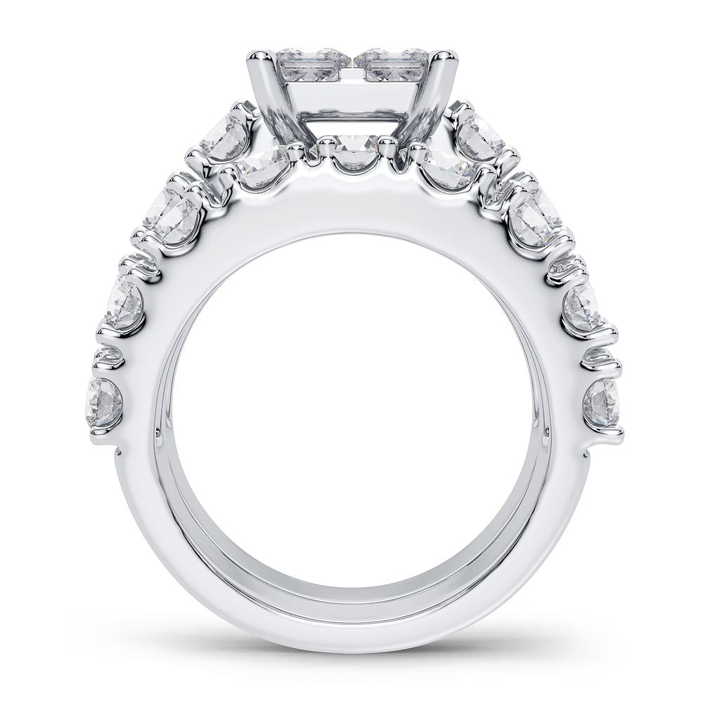 4.03 ct Diamond Bridal Ring in 14K Gold