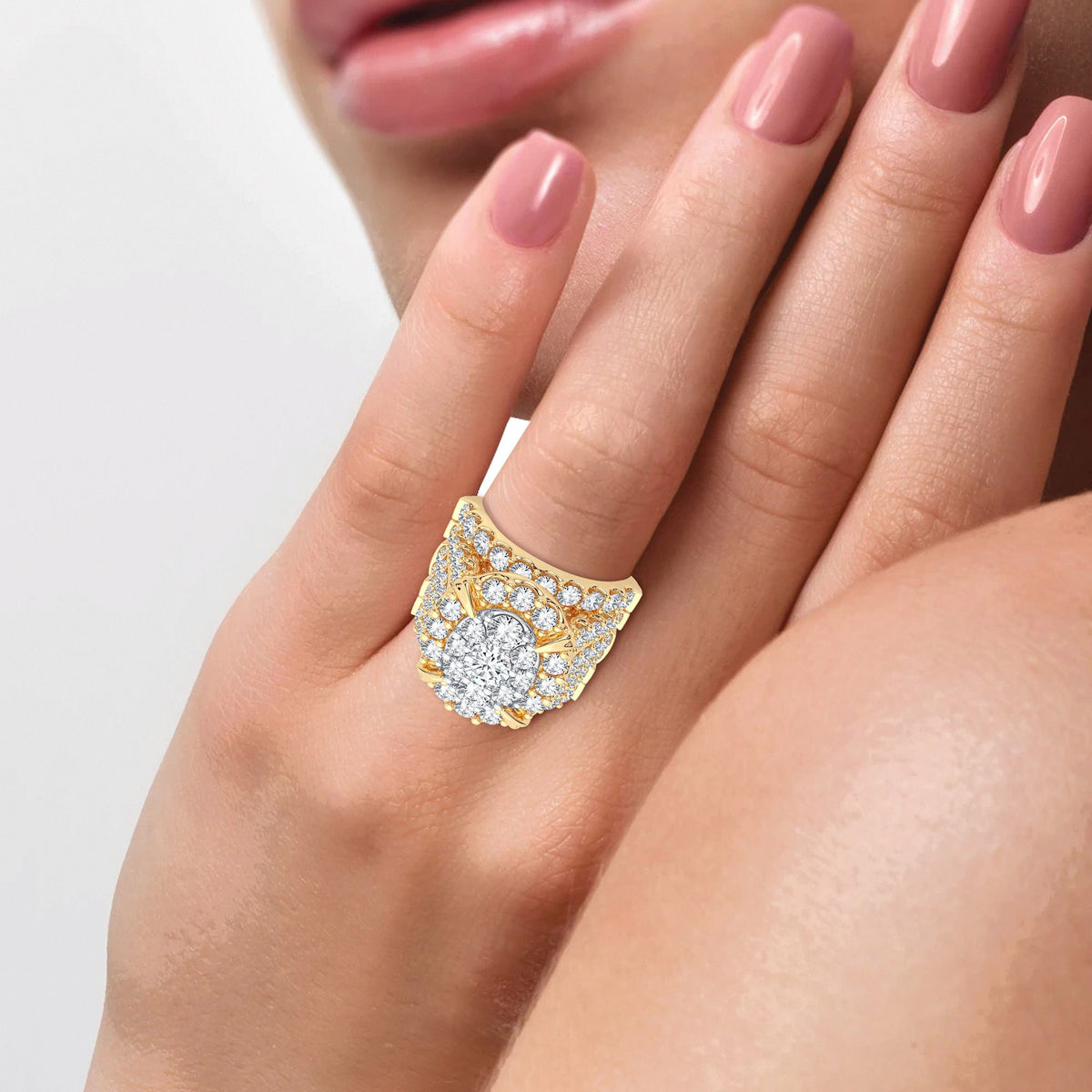 5.00 ct Diamond Bridal Ring in 14K Gold