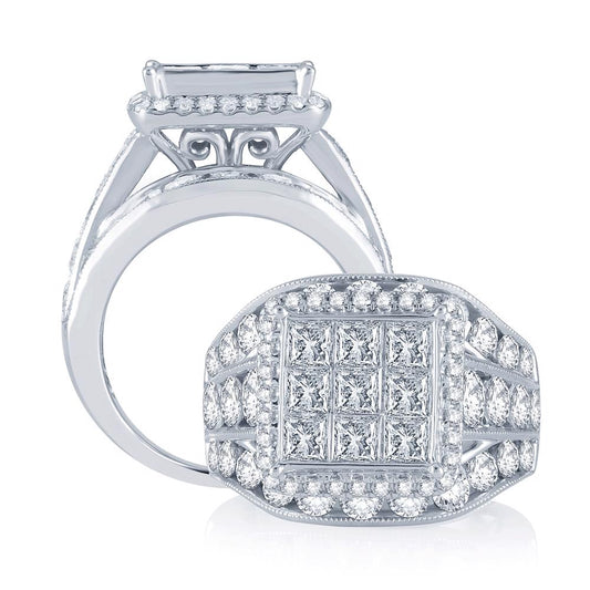 7.05 ct Diamond Bridal Ring in 14K Gold