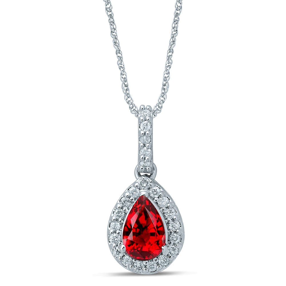 0.05 ct Ruby & Diamond Pendant in 14K Gold