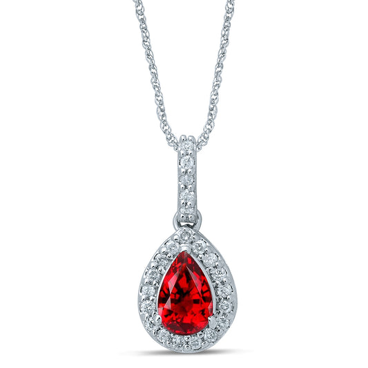 0.05 ct Ruby & Diamond Pendant in 14K Gold