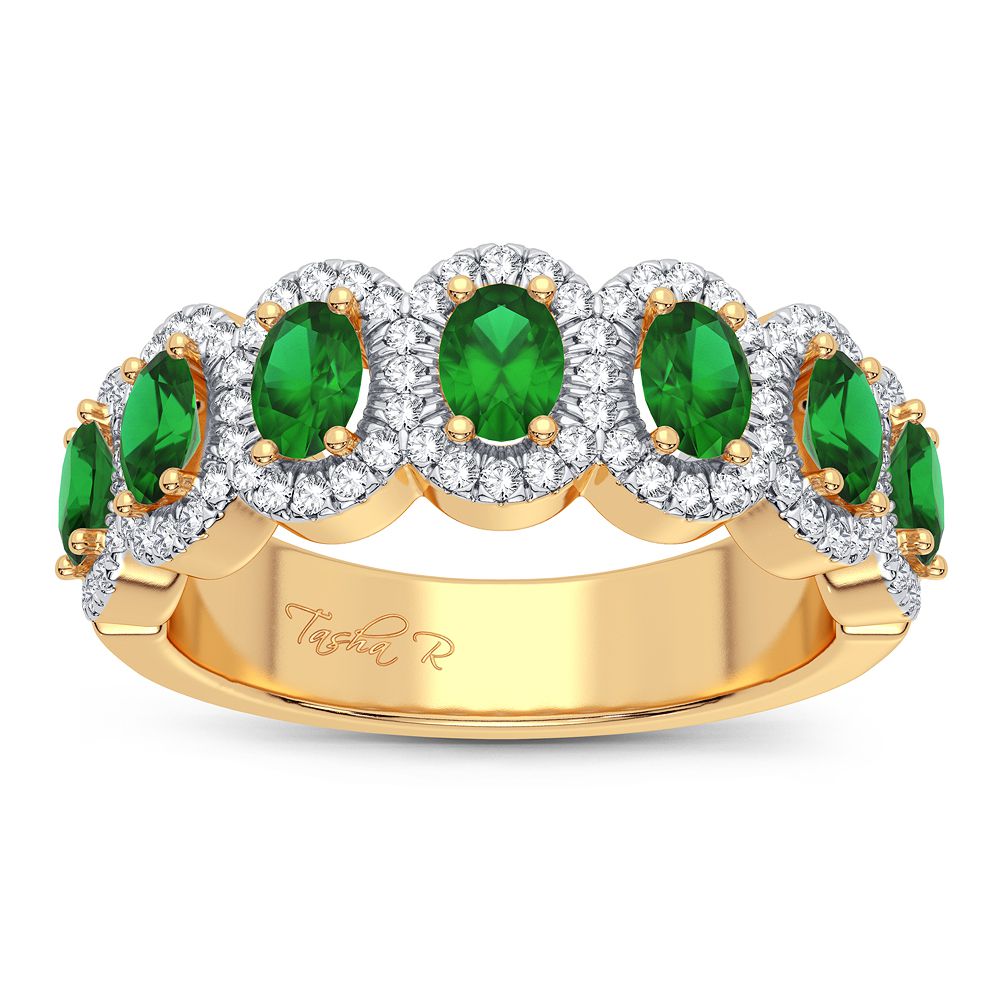 0.26 ct Emerald & Diamond Ring in 14K Gold