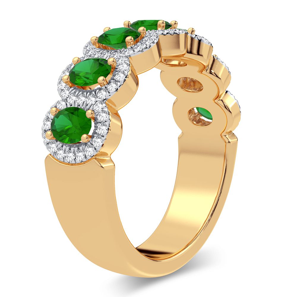 0.26 ct Emerald & Diamond Ring in 14K Gold