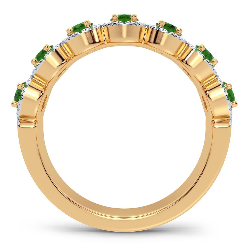 0.26 ct Emerald & Diamond Ring in 14K Gold