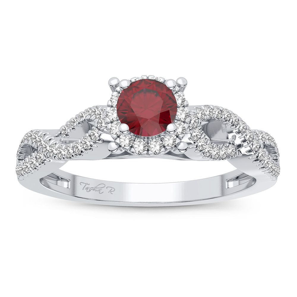 0.12 ct Ruby & Diamond Ring in 14K Gold