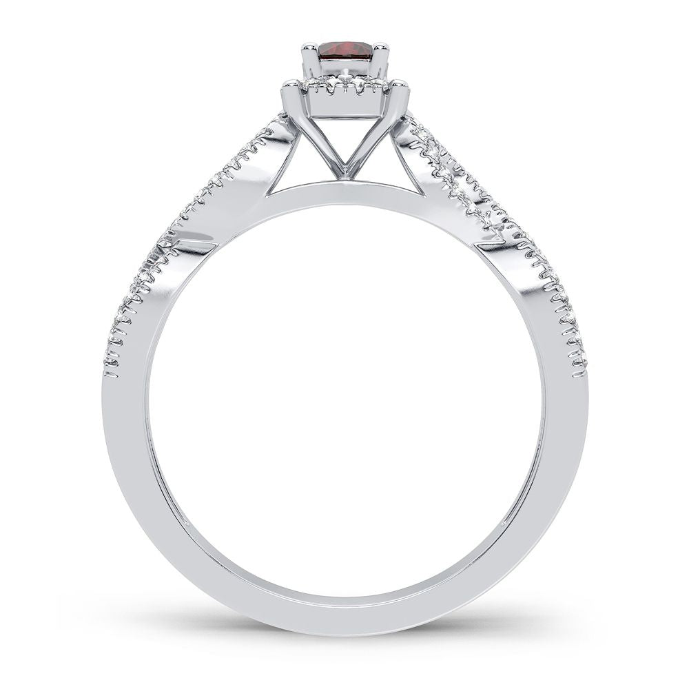 0.12 ct Ruby & Diamond Ring in 14K Gold