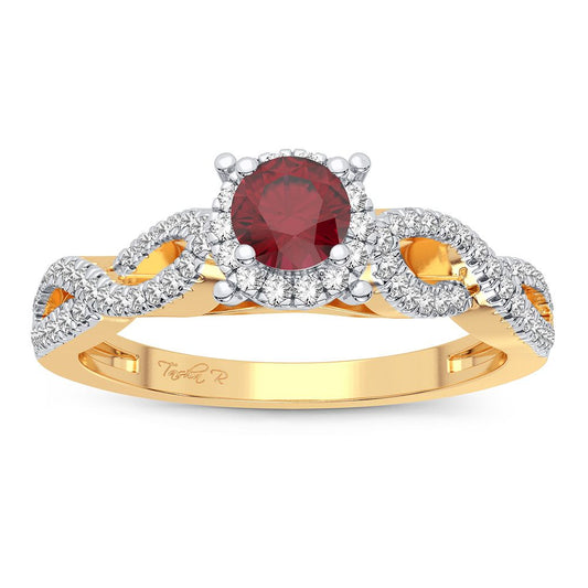 0.12 ct Ruby & Diamond Ring in 14K Gold